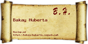 Bakay Huberta névjegykártya